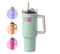 OISIZ Gobelet Thermique avec Poignée et Paille,1200ml/1.2L Bouteille d'Eau Isolée en Acier Inoxydable,Gobelet de voyage,thermos gourde tumbler bouteille pour, le bureau,couvercle sip ou swig