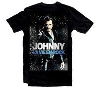OISSA Johnny Hallyday Star Homme Noir Mens T Shirt Unisex Black XXL