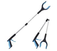 OITUGG Pince Ramasse Objet 1 pièce - Pince Telescopique 109cm Extension - Tête rotative à 90° Pince a Dechets avec Pointes Magnétiques - Pince pour Ramasser sans se Baisser, Bleu