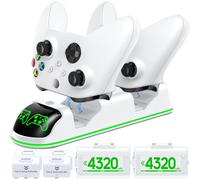 OIVO Chargeur avec 2 Rechargeable Batteries pour Xbox One/Xbox Series X/S Manette, Station de Chargement avec 2 x 3360mWh (2x1400mAh) Batteries Rechargeables (Xbox Series X & S/Xbox One)
