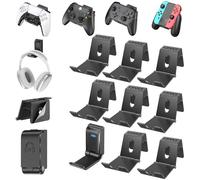 OIVO Lot de 9 supports muraux pliables pour manette et casque, support de manette de jeu, organiseur de rangement universel pour manette, écouteurs, accessoires de jeu