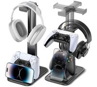 OIVO VGA DESIGN Porte-Manette Double Support Casque Gamer 3-en-1 360° Compatible PS5 Xbox Switch sans RGB