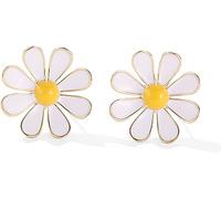 Oivzziy Clous d'oreilles en marguerite fleur pour femme en argent sterling 925 en plaqué or, Boucles d'oreilles en pâquerette