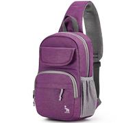 OIWAS Sac à dos à bandoulière pour homme, sac à dos à une sangle pour randonnée, sac de poitrine pour femme, violet, Large, Classique