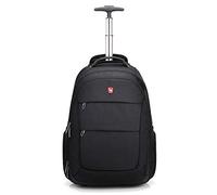 OIWAS Sac à Dos à roulettes Trolley pour Ordinateur Portable 15.6" Bagages Cabine à roulettes Cartable à roulettes pour L'école Camping Randonnée Voyages et Voyage d'affaires Noir 29L
