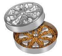 Oiwliur Gamelle pour Chien Slow Feeder - en Acier Inoxydable antidérapant - Convient pour Les Aliments secs, humides ou Crus - 5 Tasses - Grande capacité - Design Double Face - Idéal pour Toutes Les