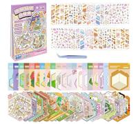 OIXEYA 20 Sets Autocollant Stitch Autocollants De Scène Avec 1 Pincette, Stickers 3D, Stickers Stitch, Diy Adorables Autocollants Pour Adultes, Enfants