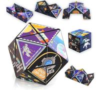 OIXEYA 2PCS 2 en 1 Cube Magique Étoile, Magic Star Cube, 3D Puzzle Cube, Cube 3D Infini, Cube Transformant Jouet Anti-Stress, Cube de Vitesse pour Enfants et Adultes Jeu D'entraînement Cérébral