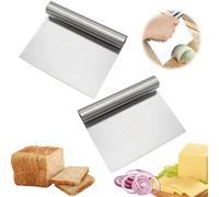 OIXEYA 2x Ramasse Légumes Cuisine, Coupe Pate, Spatule à Pâte, Ustensiles de Cuisine, Raclette en Acier Inoxydable, Aide de Cuisine pour Pain Fruits Légumes Cuisson
