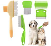 OIXEYA 5 Pcs Peigne anti Poux, Peigne à Poux, Peigne Anti Puces pour Chat et Chien, Peigne anti Poux Chien, Brosse anti Puces pour Chat, Brosse anti Puce Chien