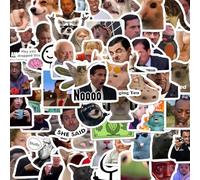 OIXEYA Lot de 100 Meme Autocollants Pour Adultes et Adolescents, Vinyle Étanche Drôle Emoticônes Stickers Decals Pour Ordinateur Portable, iPhone, Bouteilles d'eau