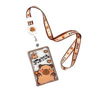 OIXEYA Porte Badge tour de cou, Capybara Cordon Tour de Cou avec Porte-cartes, Capybara Lanyard Strap Neck avec Swivel Lobster Clasp, Carte d'étudiants, Carte Bus (Capybara)