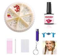 OIXYA Kit Strass dentaire, colle strass dentaire, strass ongle - colle pour pierres dentaires avec lumière UV, kit de pierres dentaires DIY pour débutants, maquillage, célébrations, jeux de rôle