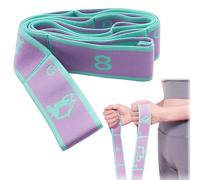 OIXYA Lot de 1 sangles d'exercice de yoga, elastiband,sangle yoga,sangle d'exercice de résistance avec 8 boucles, musculation élastique pour musculation, fitness, Pilates, yoga（Violet）