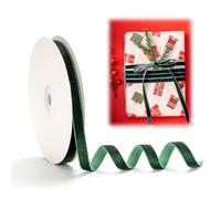 OIXYA Velvet Ribbon 0.6 cm x 9.2 m Dark Green Velvet Gift Ribbon for Gift Wrapping, Bouquet, Wedding Decoration and Crafts