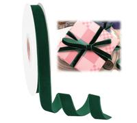 OIXYA Velvet Ribbon 1.5 cm x 6 m Dark Green Velvet Gift Ribbon for Gift Wrapping, Bouquet, Wedding Decoration and Crafts