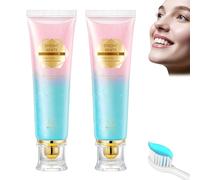 OIXYA whitening toothpaste,Dentifrice blancheur éclaircissant à la niacinamide - Pasta de dientes de niacinamida, 2×100 g, Dentifrice éclaircissant, suave para las encías sensibles, sin fluoruro