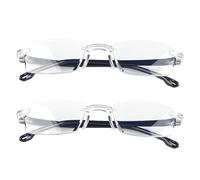 OIXYAZ 2 pièces Lunettes de presbytie anti-lumière bleue à changement de couleur, lunettes de lecture à zoom automatique à mise au point claire anti-fatigue oculaire