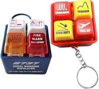 OIXYAZ 2 Pièces Porte-clés Simulateur D'avion, Pilot And Crew Alert Keychain Egps Warning Sound Simulator, Porte cles Pilote Avion, Avec Led, Bouton De Sécurité Du Cockpit D'aviation