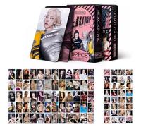 OIXYAZ Blackpink 94479-BL Cartes photo avec autocollants de compte Star Hand, cartes de vœux, 92 pièces, noir/rose, pour vos fans