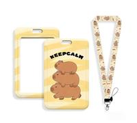 OIXYEY 1 Pièce Capybara Porte Badge Tour De Cou, Capibara Tour De Cou Badge,Strap Neck Avec Swivel Lobster Clasp,Pour Travailleur Infirmier Enseignant Étudiant(C)