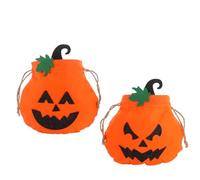 OIXYEY 2 Pièces Sac de Citrouille D'halloween, Halloween Pumpkin Bag, Non-Woven Candy Gift Bags, Pour Halloween Party, Halloween Night (21 * 23Cm)