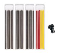 OIXYEY 24 pièces de mines de crayon pour crayon de charpentier 2,8 mm, mines de rechange pour crayon de menuisier pour mines Pica Dry, mines solides pour marqueurs à pointe profonde pour menuiserie