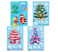 OIXYEY Autocollants Fenêtre Noël Réutilisables Double Face, Décoration Festive Amovible sans Trace, Set 6 Feuilles avec Père Noël Renne Flocons Neige, DIY Déco Maison Cadeau Enfant