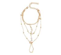 OIXYEY Bague bohème Brassard doré Strass Bracelet esclave Vintage Bracelet à pampilles superposées Personnalisez votre bracelet Bijoux - Costume de voyante pour femmes - Bijoux Cléopâtre