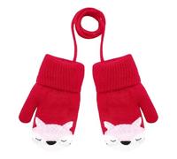 OIXYEY Gants Tricotés Pour Enfants, Joli Motif Renard, Gants Hiver Pour Bébés,Gants Hiver Pour Enfants À Motifs De Dessins Animés, Gants Chauds Doublés Polaire Pour Filles Et Garçons De 1 À 3 Ans