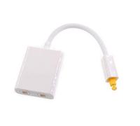 Oiyagai 1 in 2 Out Numérique Toslink Fibre Audio Splitter Câble Optique Fibre Optique Adaptateur Splitter Convertisseur Fibre Audio Adaptateur Câble Splitter (Blanc)