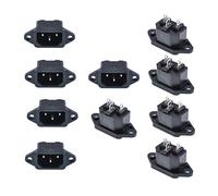 Oiyagai 10 pcs AC 250 V 10 A IEC 320 C14 Montage sur Panneau connecteur d'alimentation Adaptateur Prise Prise de Courant