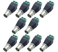 Oiyagai 10 Pcs Connecteur AV BNC Femelle à 2 Bornes à Vis pour Coaxial CAT 5 à Caméra CCTV BNC Femelle Adaptateur Video Balun