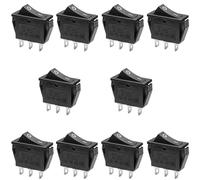Oiyagai 10 Pièces Interrupteur à Bascule KCD3 ON Off 3 Broches avec LED 16A 250V 20A 125V AC Interrupteur Encastrable Panneau Noir