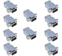 Oiyagai 10Pcs DB9 Mâle Connecteur Kit, Type à Souder, 9 Broches D-Sub Adaptateur Plastique avec Capot pour Port Série