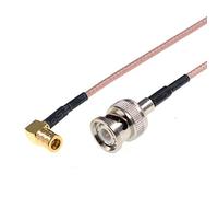 Oiyagai 2 Pcs Câble Coaxial RF RG316 BNC Mâle à SMB Femelle Angle Droit 1m/39,37"