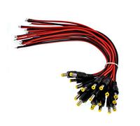 Oiyagai 20Pcs Câble Pigtail d'Alimentation DC 12V 5A Mâle pour CCTV Sécurité Domestique Surveillance 30cm / 11,8"
