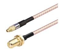 Oiyagai 2pcs Câble Adaptateur RF Coaxial Coaxial SMA Femelle vers MMCX Mâle avec Ligne de Connexion (15cm/5,9")