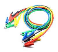 Oiyagai 5 Couleurs 4MM Pinces Alligator à Double Extrémité avec Fils de Test Longueur 1M Utilisées pour Multimètre ou Travaux de Test Électrique en Laboratoire