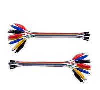 Oiyagai Câble 2 en 1 Alligator Clip à Dupont Wire 10pin 30cm Femelle, Crocodile Clip à Jumper Wire Femelle pour Test Lead Arduino/Raspberry Pi/Orange Pi