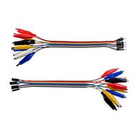 Oiyagai Câble 2 en 1 Alligator Clip à Dupont Wire 10pin 30cm Mâle, Crocodile Clip à Jumper Wire 10pin 30cm Femelle pour Test Lead Arduino/Raspberry Pi/Orange Pi