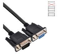 Oiyagai Câble Série DB9 RS232 Mâle à Femelle, Extension Null Modem, 1,5m/5ft pour Communication de Données