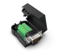 Oiyagai Carte de Raccordement DB15 3+6 D-SUB VGA Mâle 3 Rangées 15 Broches Adaptateur avec Écrou Carte de Terminal sans Soudure