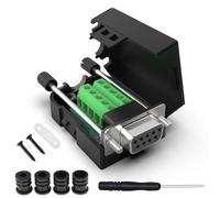 Oiyagai Connecteur DB9 RS232 D-SUB Adaptateur Femelle 9 Broches Port Série DB9 COB Module de Connecteur Terminal Breakout avec Boîtier et Tuyaux (Femme avec Vis)