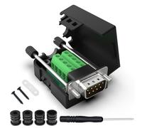 Oiyagai Connecteur DB9 RS232 D-SUB Adaptateur Mâle 9 Broches Port Série DB9 COB Module de Connecteur Terminal Breakout avec Boîtier et Tuyaux (Mâle avec Vis)