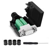 Oiyagai Connecteur DB9 RS232 D-SUB Femelle, Adaptateur Série 9 Broches, Module de Raccordement à Vis avec Boîtier et Tuyaux, Version Slim (Femelle avec Écrous)
