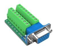 Oiyagai DB15 D-SUB Femelle avec Écrou VGA3 + 9 15 Broches Port à 3 Rangées Terminal Breakout Board Adaptateur Connecteur
