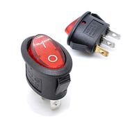 Oiyagai Interrupteur à Bascule Lumineux LED Rouge KCD1 SPST 3 Broches 6A 250V / 10A 125V Montage Panneau Encliquetable pour Commande Électrique 15 pièces