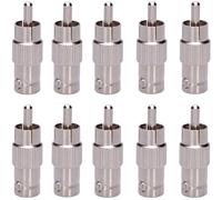 Oiyagai Lot de 10 Adaptateurs BNC Femelle à RCA Mâle, Connecteurs Droits pour Système de Surveillance CCTV