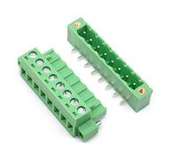 Oiyagai Lot de 10 Blocs de Bornes à Vis Détachables 8 Broches, Pas 5.08 mm - Connecteurs Enfichables à Angle Droit 300 V 15 A pour PCB et Câblage